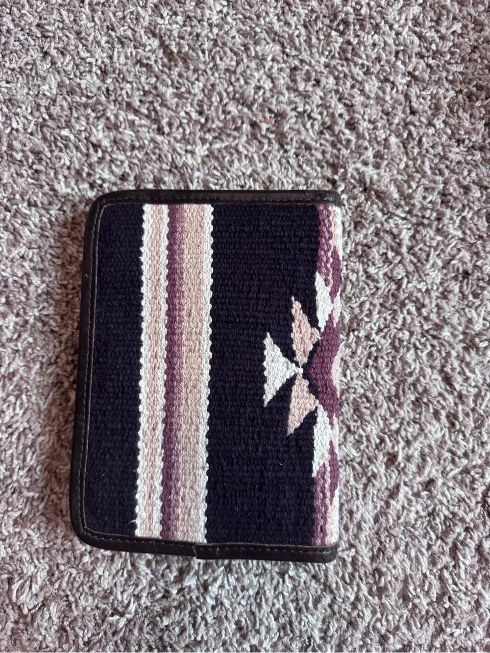 STS Ranchwear Navy and Mauve Southwestern Zip Wallet